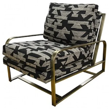 Contemporary Accent Chair with Exposed Metal Frame